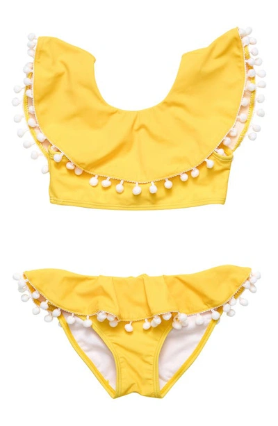 Shop Snapper Rock Kids' Hello Yellow Flounce Two-piece Swimsuit