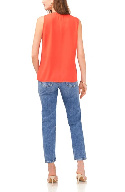 Vince Camuto Ruffle Neck Sleeveless Georgette Blouse In Tulip Red