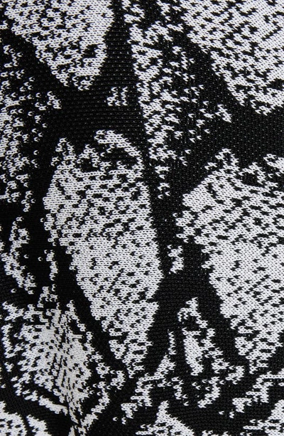 Shop Balmain Python Jacquard Knit Skater Dress In Eab Black/ White