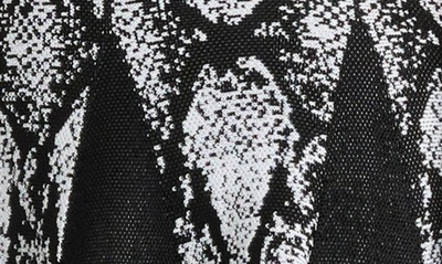 Shop Balmain Python Jacquard Knit Skater Dress In Eab Black/ White