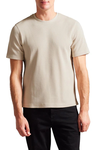 Shop Ted Baker Frute Waffle Knit T-shirt In Stone