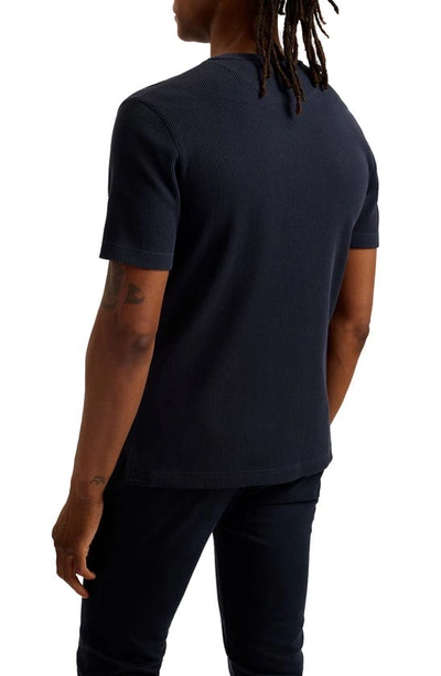 Shop Ted Baker Frute Waffle Knit T-shirt In Navy