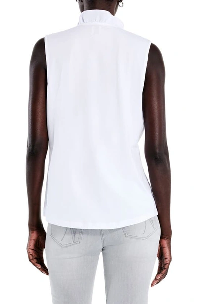 Nic + Zoe Ruffled Around Sleeveless Top In Paper White