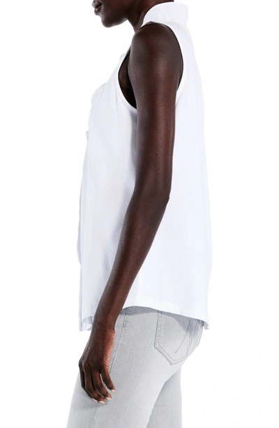 Nic + Zoe Ruffled Around Sleeveless Top In Paper White