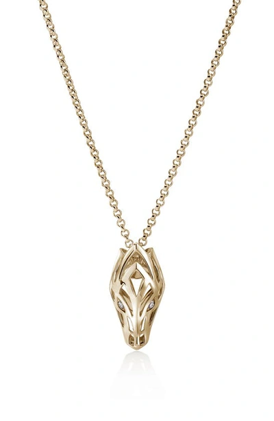Shop John Hardy Naga Pendant Necklace In Gold