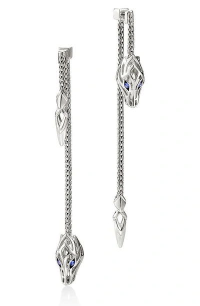 Shop John Hardy Naga Drop Earrings In Silver