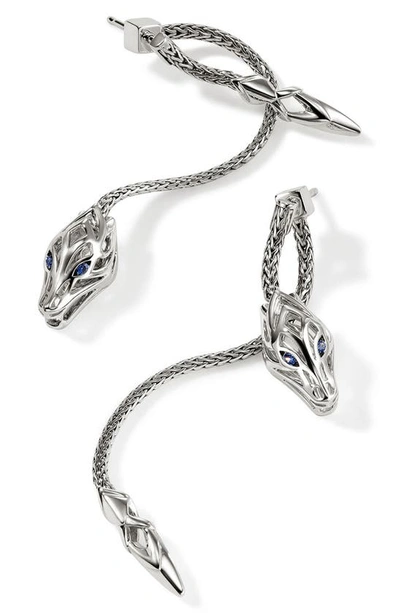 Shop John Hardy Naga Drop Earrings In Silver