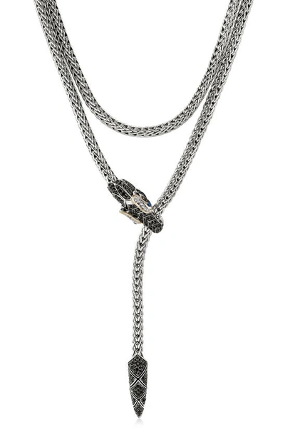 Shop John Hardy Naga Y-necklace In Black