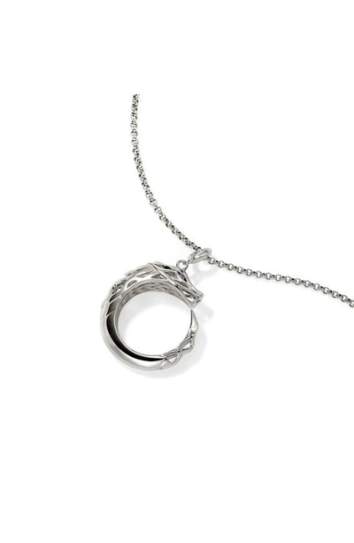 John Hardy Sterling Silver Naga Blue Sapphire Necklace In Silver