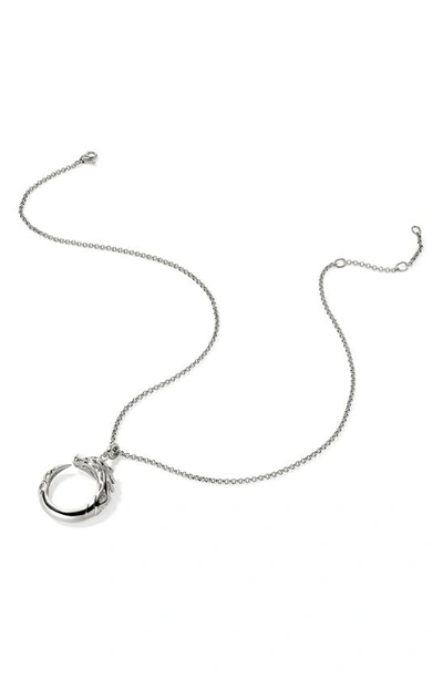 John Hardy Sterling Silver Naga Blue Sapphire Necklace In Silver