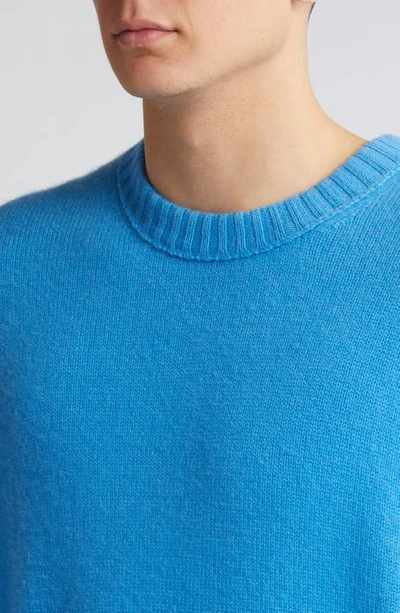 Shop Frame Cashmere Crewneck Sweater In Pop Blue