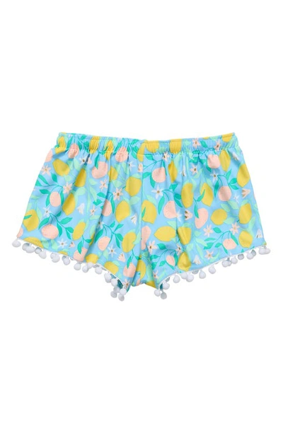 Shop Snapper Rock Kids' Lemon Drops Cover-up Shorts In Blue Multi