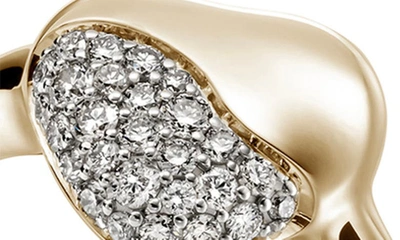 Shop John Hardy Pebble Heart Diamond Ring In Gold