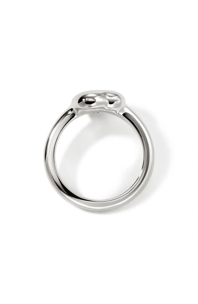 Shop John Hardy Pebble Heart Diamond Ring In Silver