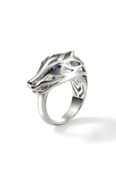 Shop John Hardy Naga Sapphire Ring In Silver