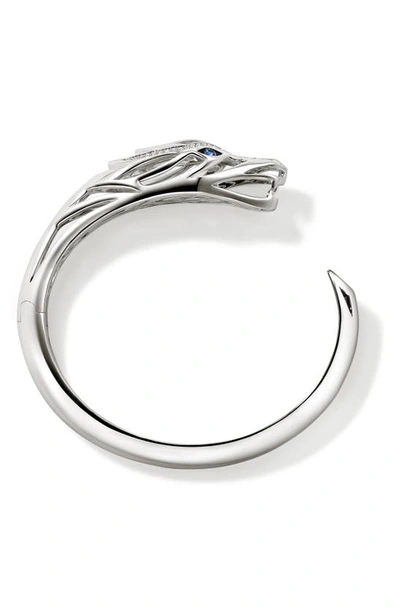 Shop John Hardy Naga Diamond & Sapphire Bracelet In Silver