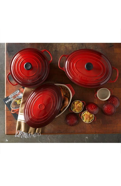 Shop Le Creuset 5-piece Mini Stoneware Cocottes & Cookbook Set In Caribbean