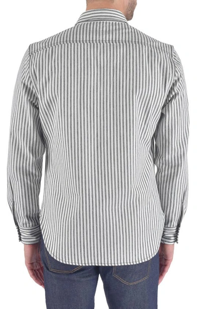 Hiroshi Kato The Brace Button-up Shirt In Rail Stripe