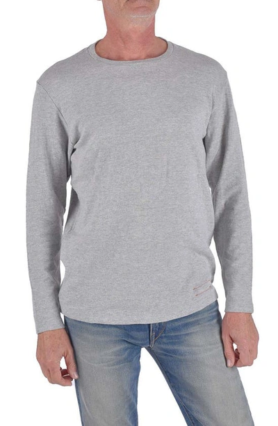 Shop Hiroshi Kato The Drill Crewneck Long Sleeve T-shirt In Heather Gray