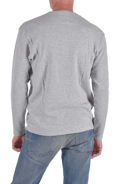 Shop Hiroshi Kato The Drill Crewneck Long Sleeve T-shirt In Heather Gray