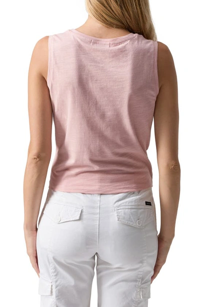 Sanctuary Twisted Cotton Blend Slub Jersey Tank In Rose Smoke
