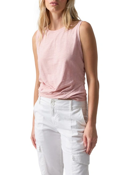Sanctuary Twisted Cotton Blend Slub Jersey Tank In Rose Smoke