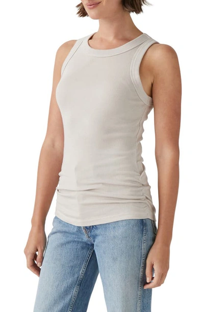Shop Michael Stars Halley Side Ruched Tank In Cement