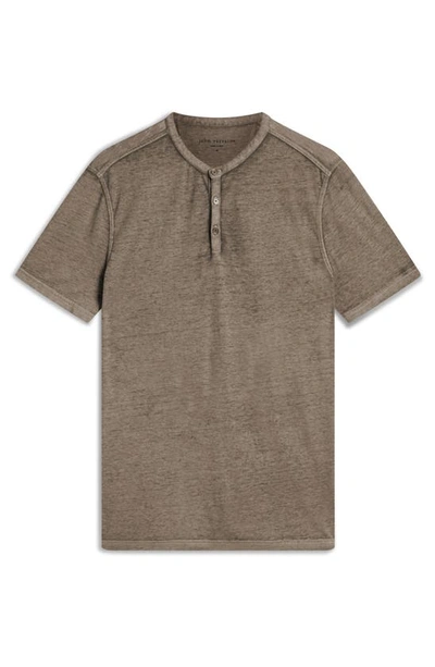 Shop John Varvatos Duke Short Sleeve Slub Henley In Spruce