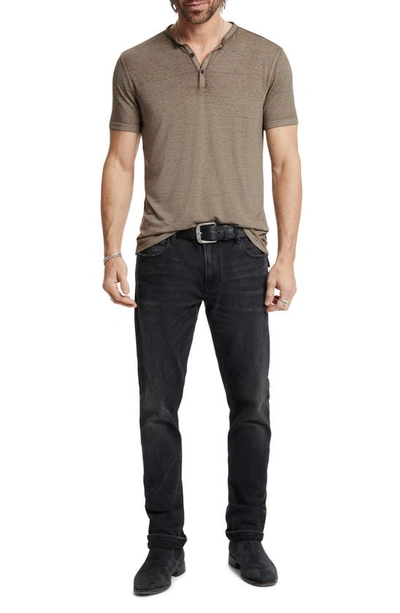 Shop John Varvatos Duke Short Sleeve Slub Henley In Spruce