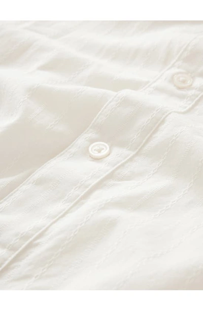 Shop John Varvatos Ben Embroidered Band Collar Button-up Shirt In White