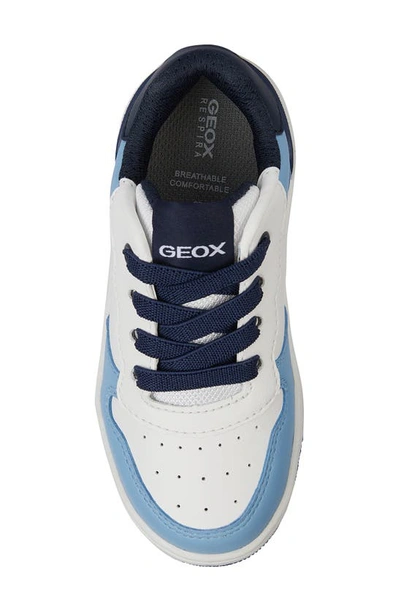Shop Geox Kids' Washiba Sneaker In White/ Jeans
