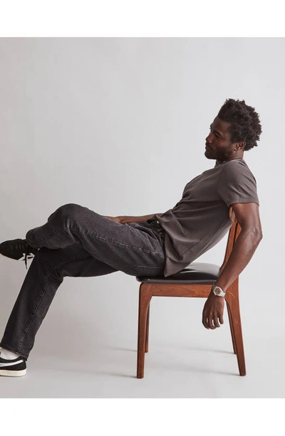 Madewell Allday Garment Dyed Cotton T-shirt In Black Coal