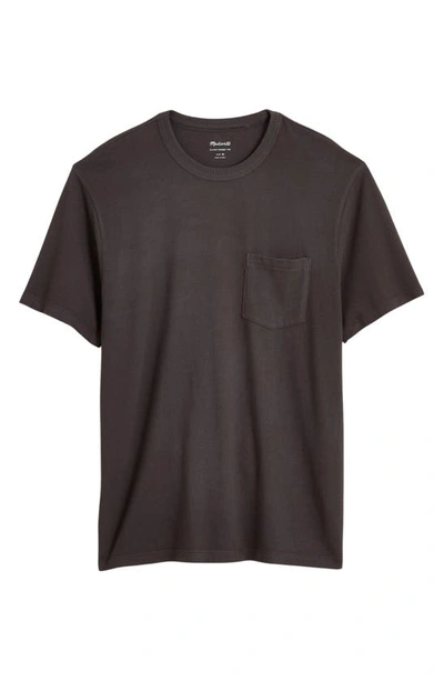 Shop Madewell Allday Garment Dyed Pocket T-shirt In Black Coal