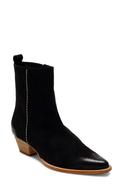 Shop Free People Bowers Embroidered Bootie In Black/ Sand Dune