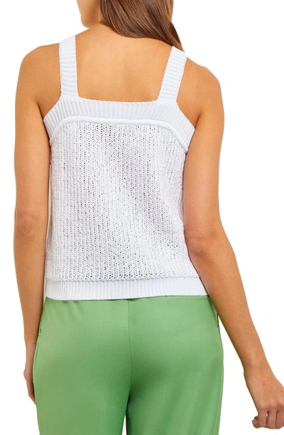 Shop Misook Square Neck Sweater Tank In White
