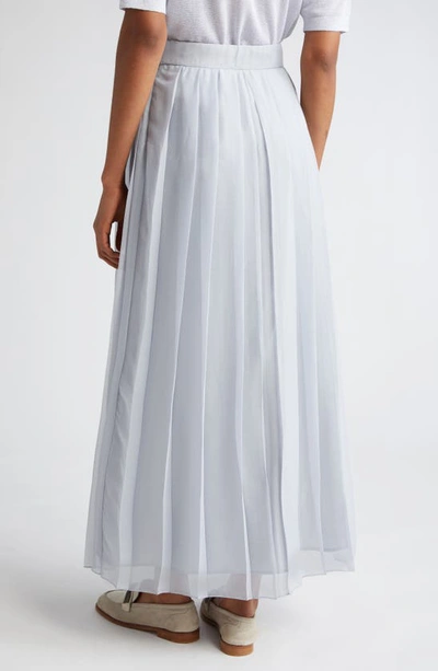Shop Eleventy Pleated Maxi Skirt In Dust