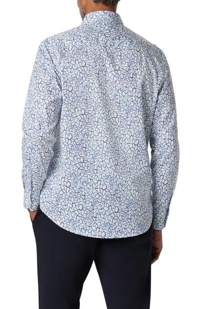 Bugatchi Julian Abstract Stretch Cotton Button-up Shirt In Classic Blue
