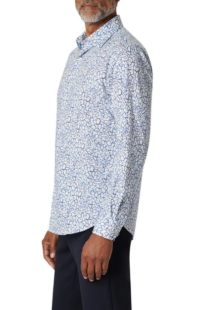 Bugatchi Julian Abstract Stretch Cotton Button-up Shirt In Classic Blue