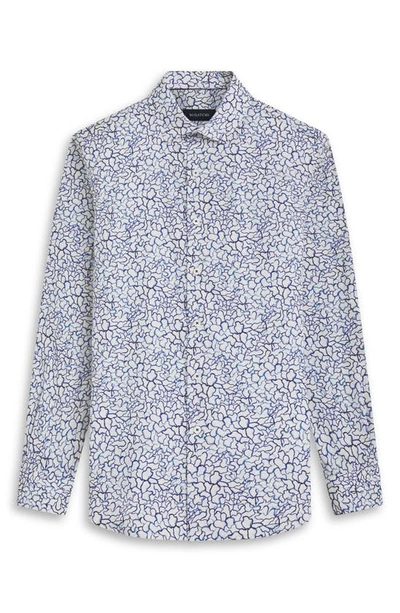 Bugatchi Julian Abstract Stretch Cotton Button-up Shirt In Classic Blue