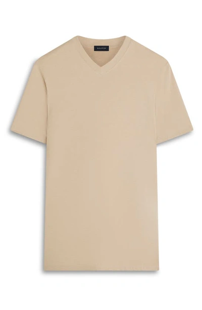 Bugatchi V-neck Performance T-shirt In Sand