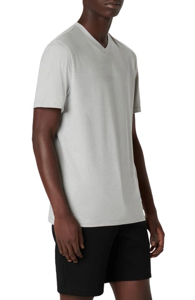 Bugatchi V-neck Performance T-shirt In Platinum