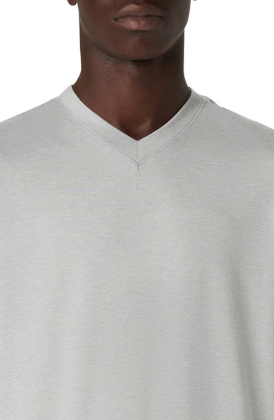 Shop Bugatchi V-neck Performance T-shirt In Platinum