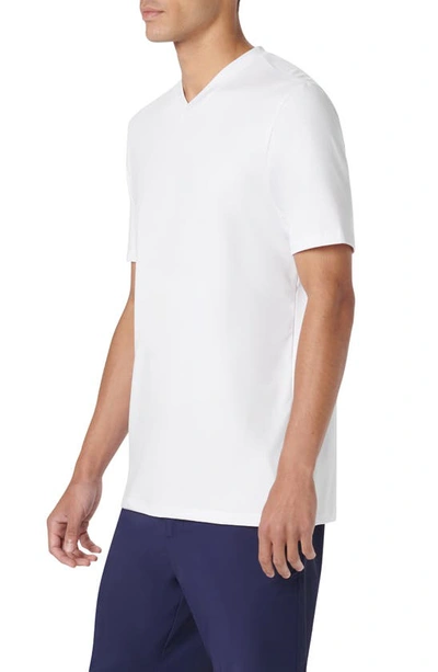 Shop Bugatchi V-neck Performance T-shirt In White