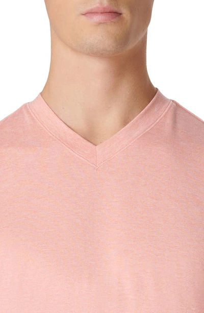 Bugatchi V-neck Performance T-shirt In Salmon