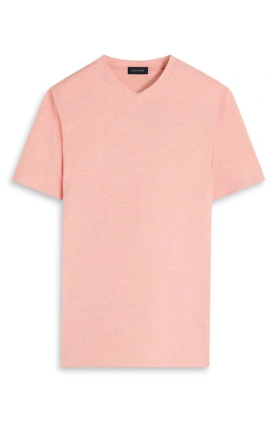 Bugatchi V-neck Performance T-shirt In Salmon