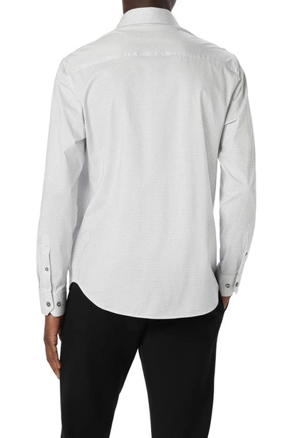 Shop Bugatchi James Ooohcotton® Geometric Print Button-up Shirt In Platinum