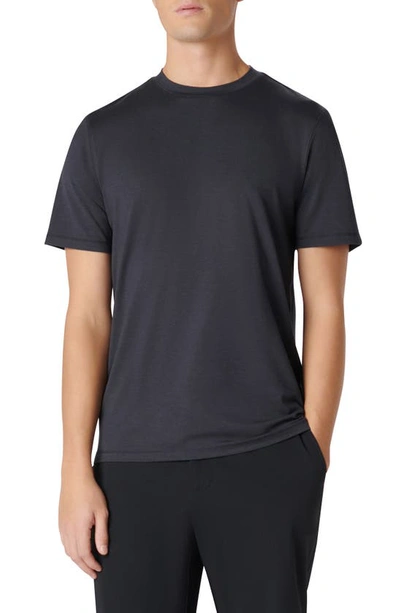 Shop Bugatchi Crewneck Performance T-shirt In Black