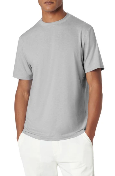 Shop Bugatchi Crewneck Performance T-shirt In Platinum