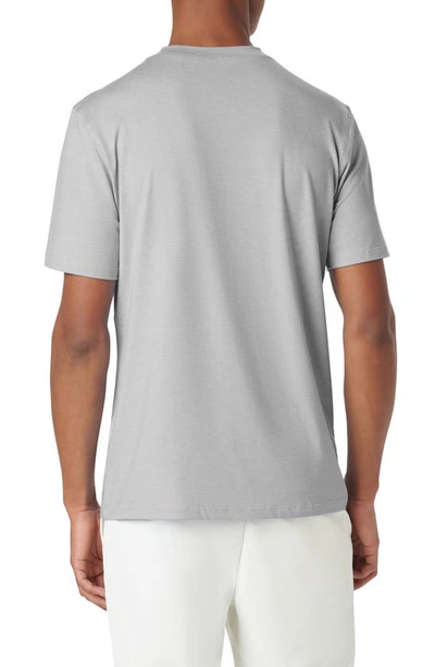 Shop Bugatchi Crewneck Performance T-shirt In Platinum
