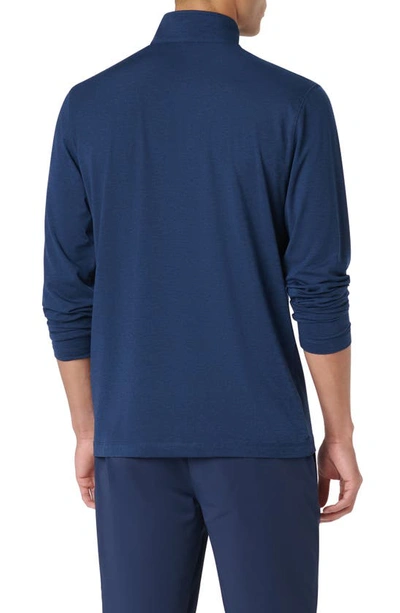 Shop Bugatchi Quarter Zip Performance Pullover In Navy